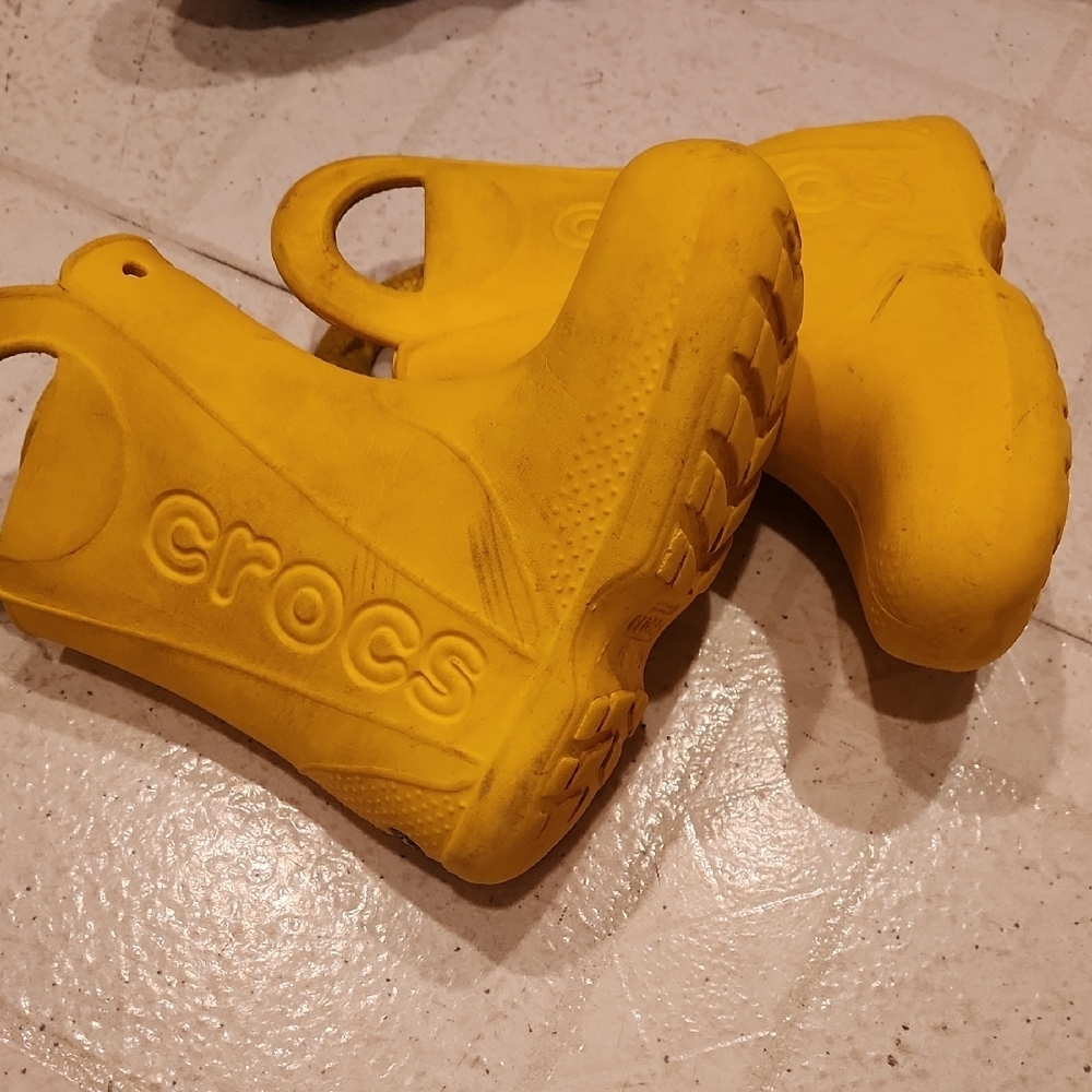 Yellow Crocs Toddler Boots